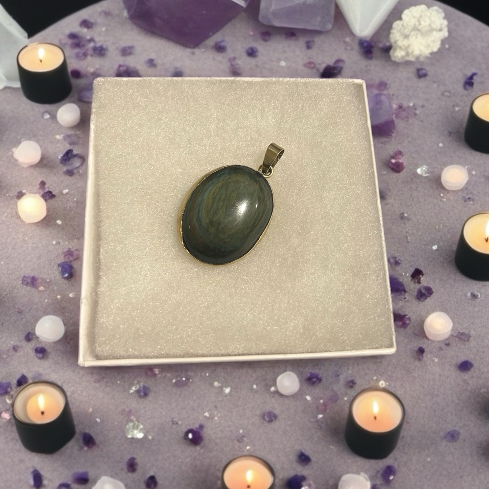 Velvet obsidian pendent